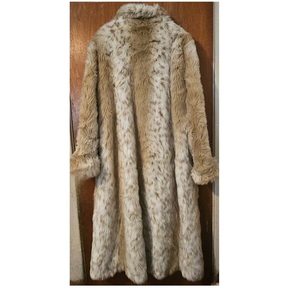 Vintage Pamela McCoy 2X Full Length Replica Snow Lynx Faux Fur Coat Wildcat - Picture 2 of 10